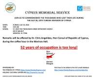 Cyprus Memorial Service 2026